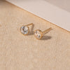 [14K GOLD] Single Bezel Cubic Zirconia Stud Earring