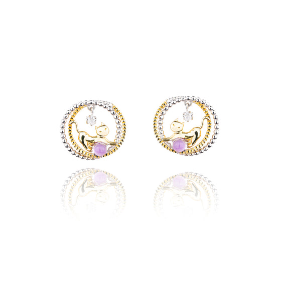 Star Cat Wheel Earrings
