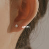 [(G)I-DLE MIYEON][14K Gold] 4-Prong Simple Lucent Stud Earrings