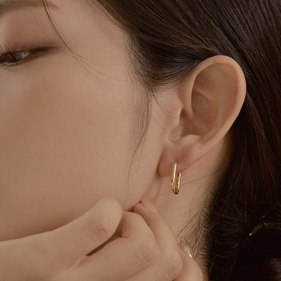 925 silver Oval Hoop Earrings