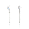 [925 SILVER] FLORAL MOONSTONE EARRINGS