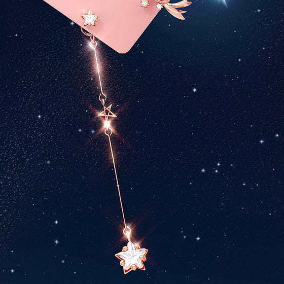 SHOOTING STAR BIRTHSTONE Earring (silver pin, swarovski) - Wingbling Global