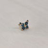 14k post Lily Blue Topaz Single Earring / Piercing