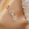 [925 SILVER] Ball and Heart Hoop Earrings