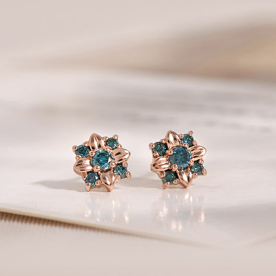 [14K Gold] Breeze Blue Diamond Earrings