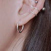 [925 silver] Smood Huggie Hoop Earrings