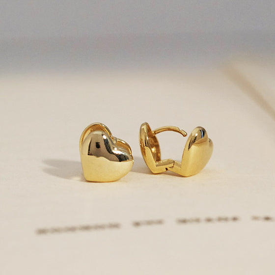 925 silver Bold Heart Hoop Earrings