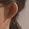 [14K Gold] Visen Bead Ball Huugie Hoops