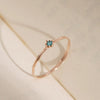 [14K Gold] Natural Prong Blue Diamond Leveno Ring