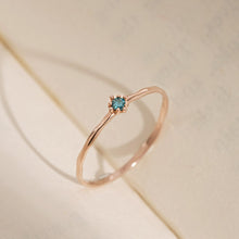  [14K Gold] Natural Prong Blue Diamond Leveno Ring