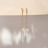 [14K Gold] Pearl Chain Drop Earrings