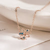 [14K Gold] Alea Flower Blue Diamond Necklace