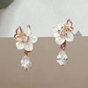 14k Mother-of-Pearl Drop Hoop Earrings