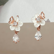  14k Mother-of-Pearl Drop Hoop Earrings