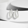 [925 Silver] Lable Hoop Earrings