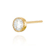 [14K GOLD] Single Bezel Cubic Zirconia Stud Earring