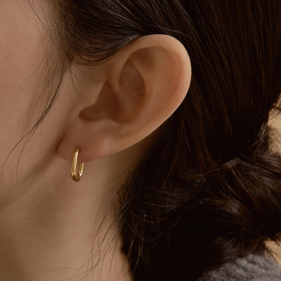 925 silver Oval Hoop Earrings