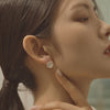 [925 Silver] Shimmer Heart Huggie Hoop Earrings