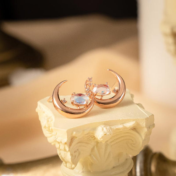Goddess of Moon Artemis - Crescent Moon Earrings