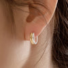 925 silver Dual line Hoop Earrings
