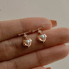 925 silver rainbow heart earrings