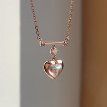  925 silver rainbow heart necklace