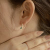 [14K Gold] Mine Hoop Earrings
